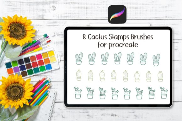 8 Cactus Stamps Brushes for Procreate: A Creative Resource for Digital Artists