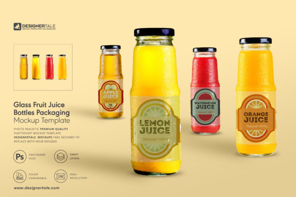 Enhancing Packaging Design with the Fruit Juice Glass Container Mockup