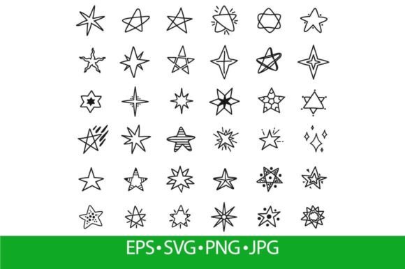 Hand Drawn Stars and Stars Doodle Drawings: A Creative Resource for Designers and Artists