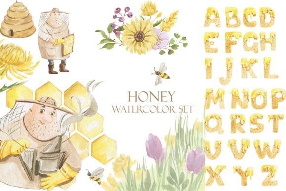 Honey Watercolor Set: A Creative Resource for Design and Art Projects