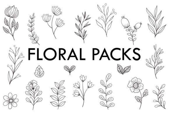 Outlined Floral Packs