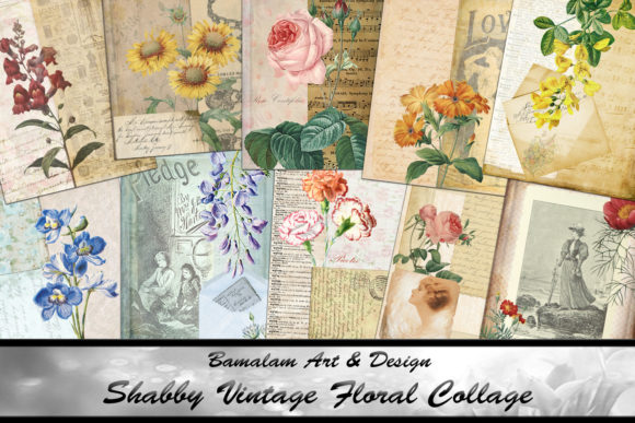 Shabby Vintage Floral Collage